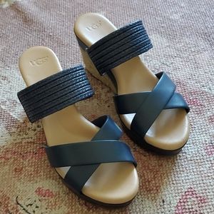 Navy Blue Ugg Espadrille Wedges